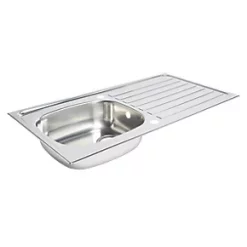 1 Bowl Stainless Steel Kitchen Sink & Drainer 940 x 490mm