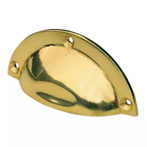 Shell Drawer Pull 90mm Polished Brass 3 Shell Drawer Pull 90mm Polished Brass