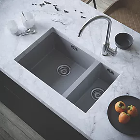 ETAL Comite 1.5 Bowl Granite Composite Kitchen Sink Matt Grey Left-Hand 670 x 440mm 5 ETAL Comite 1.5 Bowl Granite Composite Kitchen Sink Matt Grey Left-Hand 670 x 440mm - Image 3