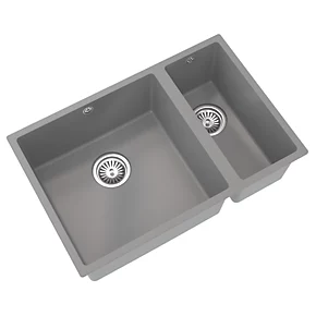 ETAL Comite 1.5 Bowl Granite Composite Kitchen Sink Matt Grey Left-Hand 670 x 440mm 3 ETAL Comite 1.5 Bowl Granite Composite Kitchen Sink Matt Grey Left-Hand 670 x 440mm