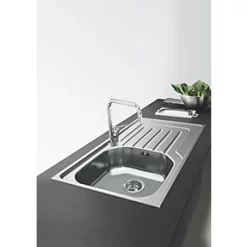 Carron Phoenix Onda 1 Bowl Stainless Steel Reversible Sink & Drainer 860 x 500mm 7 Carron Phoenix Onda 1 Bowl Stainless Steel Reversible Sink & Drainer 860 x 500mm -Cabinet Hardware shop 1430V A2