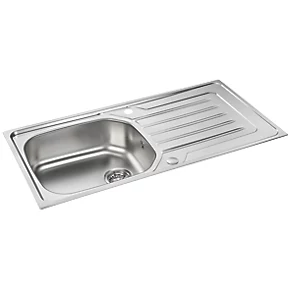 Carron Phoenix Onda 1 Bowl Stainless Steel Reversible Sink & Drainer 860 x 500mm 3 Carron Phoenix Onda 1 Bowl Stainless Steel Reversible Sink & Drainer 860 x 500mm