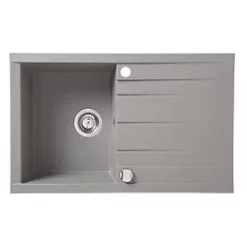 1 Bowl Plastic & Resin Kitchen Sink & Drainer Grey Reversible 800 x 500mm 11 1 Bowl Plastic & Resin Kitchen Sink & Drainer Grey Reversible 800 x 500mm -Cabinet Hardware shop 1583K A3