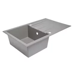 1 Bowl Plastic & Resin Kitchen Sink & Drainer Grey Reversible 800 x 500mm