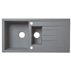 1.5 Bowl Plastic & Resin Kitchen Sink & Drainer Grey Reversible 1000 x 500mm 4 1.5 Bowl Plastic & Resin Kitchen Sink & Drainer Grey Reversible 1000 x 500mm - Image 2