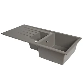 1.5 Bowl Plastic & Resin Kitchen Sink & Drainer Grey Reversible 1000 x 500mm 5 1.5 Bowl Plastic & Resin Kitchen Sink & Drainer Grey Reversible 1000 x 500mm - Image 3
