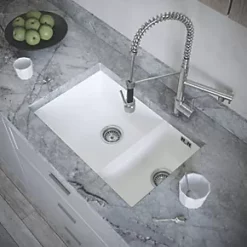 ETAL Comite 1.5 Bowl Granite Composite Kitchen Sink Matt White Left-Hand 670 x 440mm -Cabinet Hardware shop 167RG A2