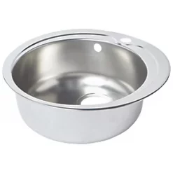 1 Bowl Stainless Steel Round Kitchen Sink 485 x 485mm -Cabinet Hardware shop 1909K A2