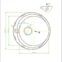 1 Bowl Stainless Steel Round Kitchen Sink 485 x 485mm -Cabinet Hardware shop 1909K A3