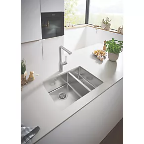 Grohe K700U Left Handed 1.5 Bowl Stainless Steel Undermount Sink 595 x 450mm 5 Grohe K700U Left Handed 1.5 Bowl Stainless Steel Undermount Sink 595 x 450mm - Image 3