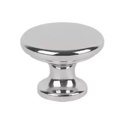 Traditional Classic Disc Knobs Polished Chrome 30mm 2 Pack