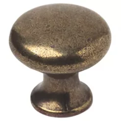 Decorative Round Cabinet Knobs Antique Brass 20mm 2 Pack