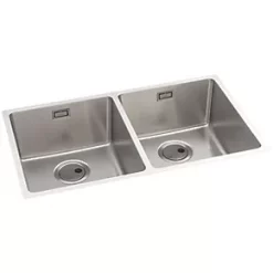 Abode Matrix 2 Bowl Stainless Steel Undermount & Inset Kitchen Sink 740 x 440mm