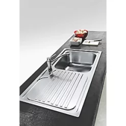 Franke Galassia 1 Bowl Stainless Steel Inset Kitchen Sink 1000 x 500mm -Cabinet Hardware shop 2883F A2