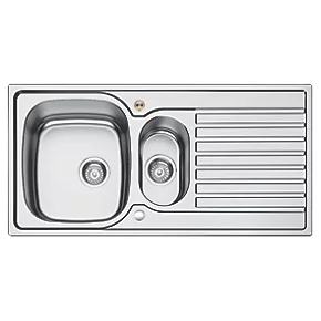 Bristan Inox 1.5 Bowl Stainless Steel Easyfit Universal Kitchen Sink 1000 x 500mm 3 Bristan Inox 1.5 Bowl Stainless Steel Easyfit Universal Kitchen Sink 1000 x 500mm