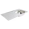 1 Bowl Stainless Steel Kitchen Sink & Left-Hand Drainer 940 x 490mm -Cabinet Hardware shop 3151K P