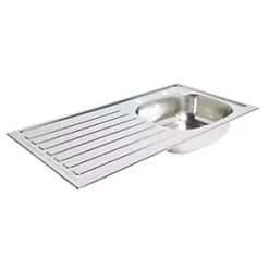 1 Bowl Stainless Steel Kitchen Sink & Left-Hand Drainer 940 x 490mm