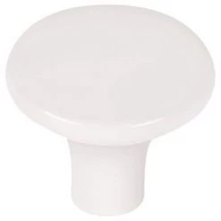 Decorative Round Cabinet Knobs White 30mm 6 Pack