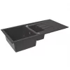 1.5 Bowl Plastic & Resin Kitchen Sink & Drainer Black Reversible 1000 x 500mm -Cabinet Hardware shop 3598K P