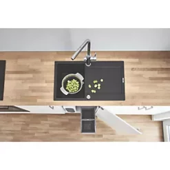 Grohe K500 1 Bowl Granite Composite Sink Black Reversible 860 x 500mm -Cabinet Hardware shop 366VY A4