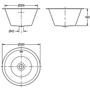Franke 1 Bowl Stainless Steel Round Inset Sink 355 x 305mm 4 Franke 1 Bowl Stainless Steel Round Inset Sink 355 x 305mm - Image 2