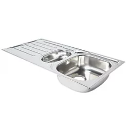 1.5 Bowl Stainless Steel Kitchen Sink & Drainer 1000 x 500mm -Cabinet Hardware shop 3722K A2
