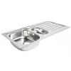 1.5 Bowl Stainless Steel Kitchen Sink & Drainer 1000 x 500mm -Cabinet Hardware shop 3722K P
