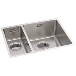 Abode Matrix 1.5 Bowl Stainless Steel Undermount & Inset Kitchen Sink RH 580 x 440mm