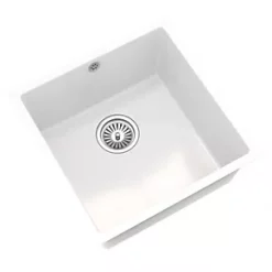 ETAL Comite 1 Bowl Granite Composite Kitchen Sink Gloss White 440 x 440mm