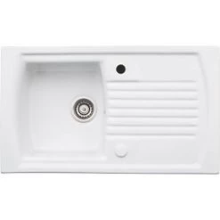 Abode Milford 1 Bowl Fireclay Ceramic Kitchen Sink With Reversible Drainer 500 x 184mm