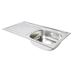 1 Bowl Stainless Steel Kitchen Sink & Right-Hand Drainer 940 x 490mm 8 1 Bowl Stainless Steel Kitchen Sink & Right-Hand Drainer 940 x 490mm -Cabinet Hardware shop 3958K A2