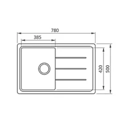 Franke Basis 1 Bowl Fragranite Square Composite Inset Sink Onyx Reversible 780 x 500mm -Cabinet Hardware shop 41802 A2