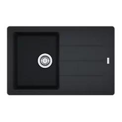 Franke Basis 1 Bowl Fragranite Square Composite Inset Sink Onyx Reversible 780 x 500mm