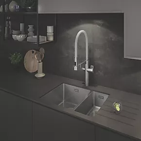 Abode Matrix 1.5 Bowl Stainless Steel Undermount & Inset Kitchen Sink LH 580 x 440mm 5 Abode Matrix 1.5 Bowl Stainless Steel Undermount & Inset Kitchen Sink LH 580 x 440mm - Image 3
