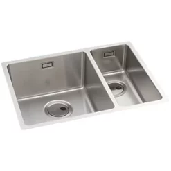 Abode Matrix 1.5 Bowl Stainless Steel Undermount & Inset Kitchen Sink LH 580 x 440mm