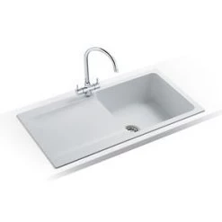 Franke Orion 1 Bowl Tectonite Inset Kitchen Sink White Reversible 940 x 510mm -Cabinet Hardware shop 4978H A1