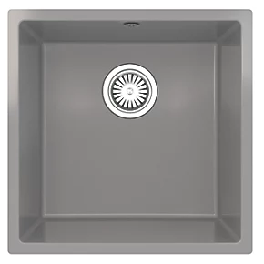 ETAL Comite 1 Bowl Granite Composite Kitchen Sink Gloss Grey 440 x 440mm 4 ETAL Comite 1 Bowl Granite Composite Kitchen Sink Gloss Grey 440 x 440mm - Image 2