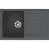 Abode Xcite 1 Bowl Granite Composite Kitchen Sink Black Metallic Reversible 780 x 500mm -Cabinet Hardware shop 513PK P