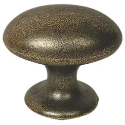 Decorative Oval Cabinet Knobs Antique Brass 40mm 2 Pack