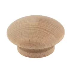 Traditional Cabinet Door Knobs Plain Beech 50mm 2 Pack
