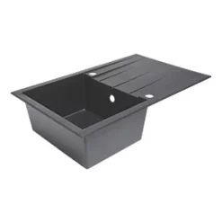 1 Bowl Plastic & Resin Kitchen Sink & Drainer Black Reversible 800 x 500mm