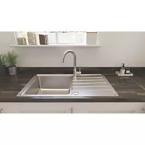 Apollonia 1 Bowl Stainless Steel Reversible Sink & Drainer 864 x 500mm 5 Apollonia 1 Bowl Stainless Steel Reversible Sink & Drainer 864 x 500mm - Image 3