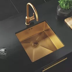 ETAL Elite 1 Bowl Stainless Steel Kitchen Sink 440 x 440mm -Cabinet Hardware shop 570RG A2