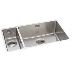 Abode Matrix 1.5 Bowl Stainless Steel Undermount & Inset Kitchen Sink RH 740 x 440mm