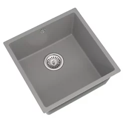 ETAL Comite 1 Bowl Granite Composite Kitchen Sink Matt Grey 440 x 440mm