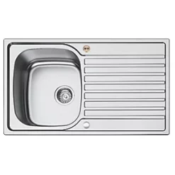 Bristan Inox 1 Bowl Stainless Steel Easyfit Universal Kitchen Sink 860 x 500mm