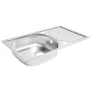 1 Bowl Stainless Steel Kitchen Sink & Drainer 760 x 430mm -Cabinet Hardware shop 6547K P