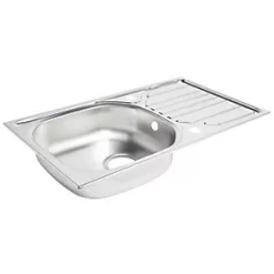 1 Bowl Stainless Steel Kitchen Sink & Drainer 760 x 430mm