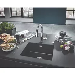 Grohe K700U 1 Bowl Granite Composite Sink Black Non-Handed 533 x 457mm 11 Grohe K700U 1 Bowl Granite Composite Sink Black Non-Handed 533 x 457mm -Cabinet Hardware shop 657VY A3