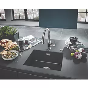 Grohe K700U 1 Bowl Granite Composite Sink Black Non-Handed 533 x 457mm 6 Grohe K700U 1 Bowl Granite Composite Sink Black Non-Handed 533 x 457mm - Image 4